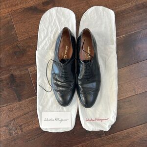 Salvatore Ferragamo Black Oxford Leather Shoes